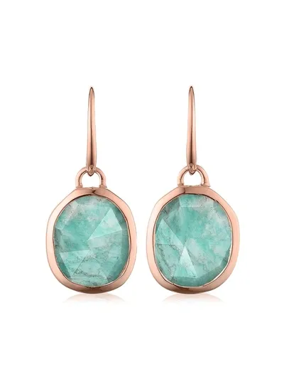 Monica Vinader Siren Wire Amazonite Earrings In Gold