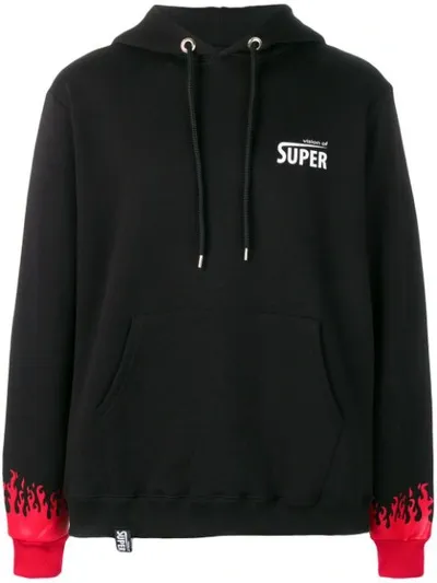 Vision Of Super Flame-print Hoodie In Black