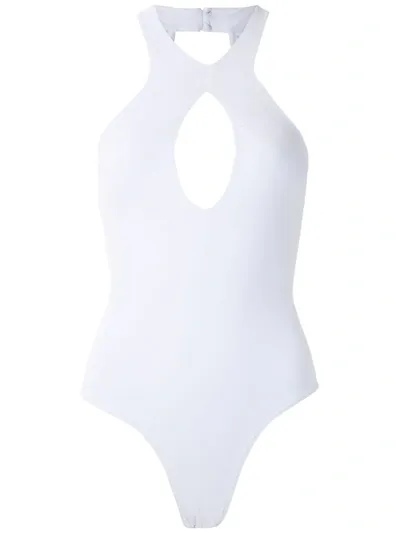 Amir Slama Central Keyhole Body Top In White