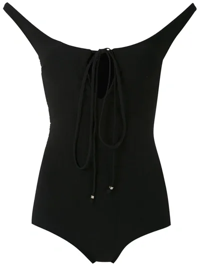 Amir Slama Tie Strap Panelled Body In Black