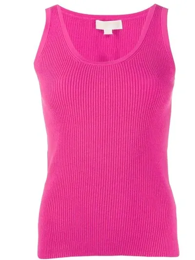 Michael Michael Kors Ribbed Tank Top In Pink