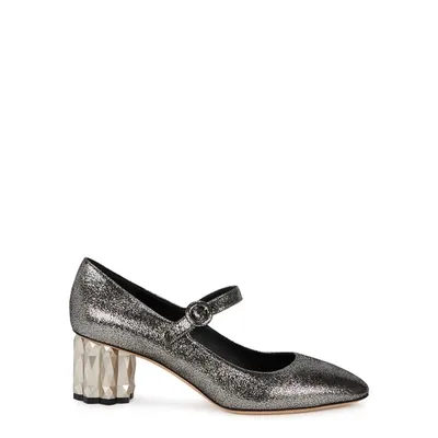 Ferragamo 55mm Ortensia Crackled Leather Pumps In Sasso