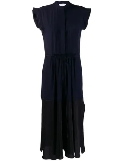 Chloé Contrast Panel Midi Dress In Blue