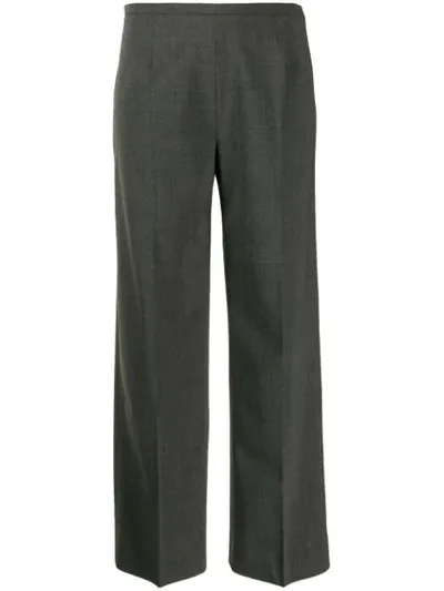 Piazza Sempione Cropped Flared Trousers In Grey