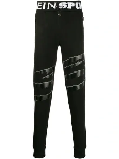 Plein Sport Scratch Track Pants In Black