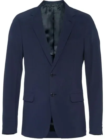 Prada Technical Poplin Jacket In Blue