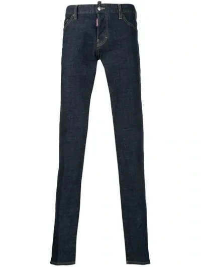 Dsquared2 Low-rise Straight-leg Jeans In Blue