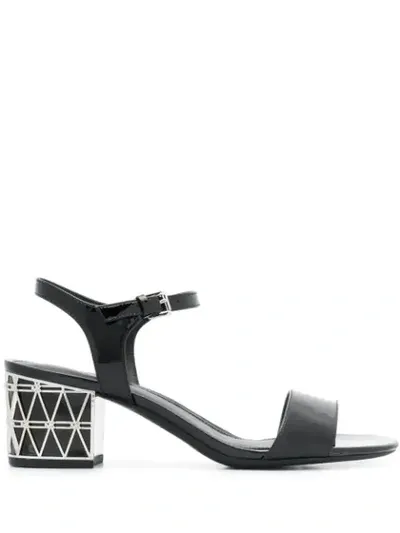 Michael Michael Kors Beekman Embellished Heel Sandals In Black