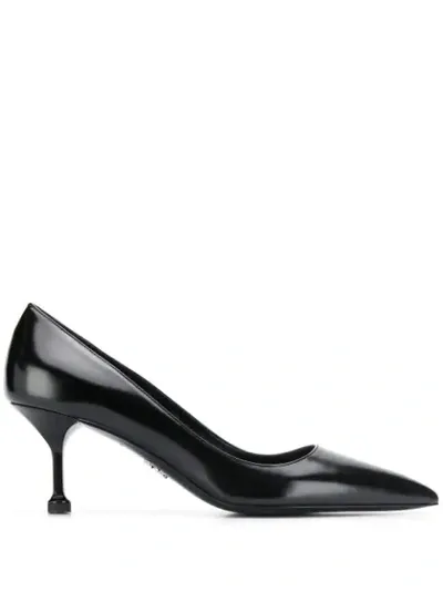 Prada Pointed Kitten Pumps In F0002 Black