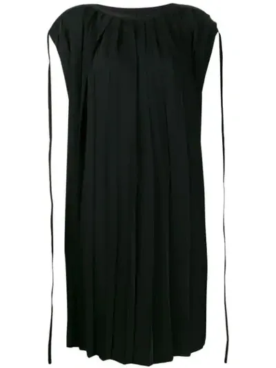 Mm6 Maison Margiela Pleated Dress In Black