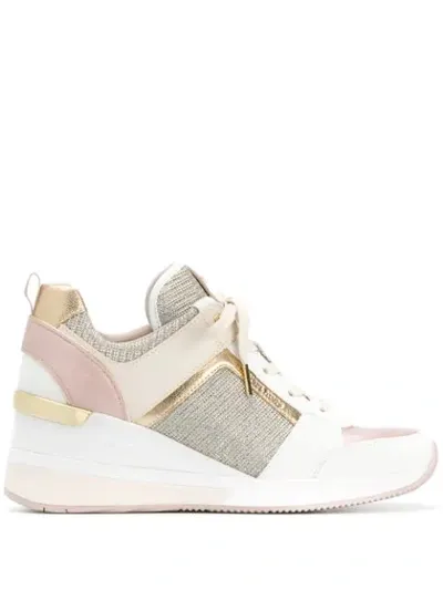 Michael Michael Kors Panelled Wedge Sneakers In Pink