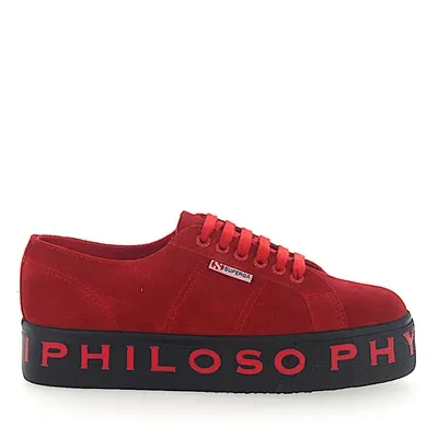 Philosophy Di Lorenzo Serafini Sneakers Suede Logo Print Red