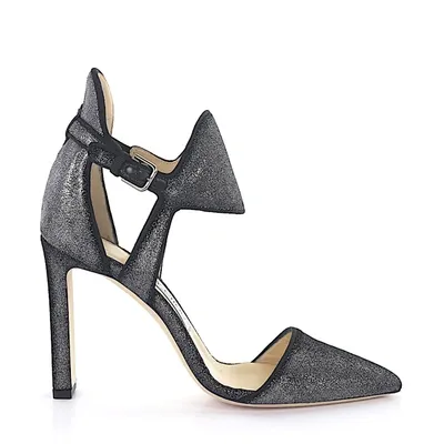 Jimmy Choo Pumps Calfskin Velvet Anthracite In Grey