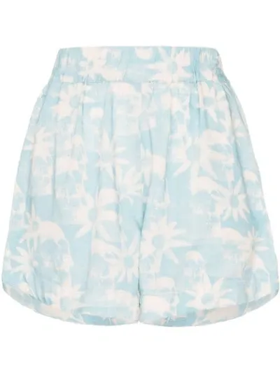 Double Rainbouu Gogo Floral Print Shorts In Blue