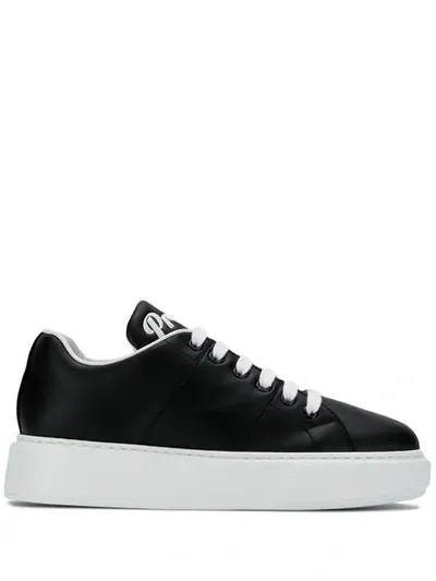 Prada Logo Basketball Sneakers In Black