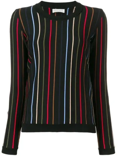 Sonia Rykiel Striped Knit Jumper In Black