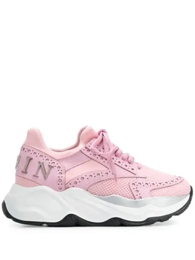 Philipp Plein Runner Gothic Sneakers In Pink