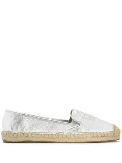 Lauren Ralph Lauren Destini Metallic Espadrilles In Silver