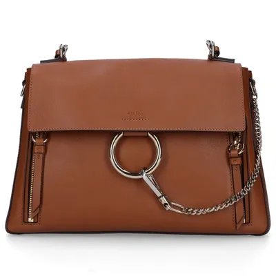 Chloé Handbag Faye M Leather Suede In Brown