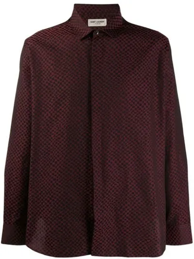 Saint Laurent Patterned Jacquard Shirt In Red