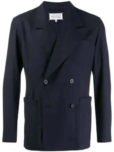 Maison Margiela Double-breasted Blazer In Blue