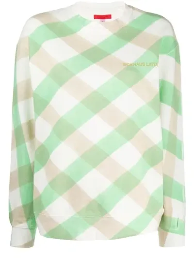 Eckhaus Latta Lattice Check Sweatshirt In Green