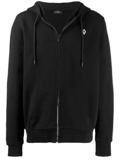 Marcelo Burlon County Of Milan Wings Print Zipped Hoodie In Black