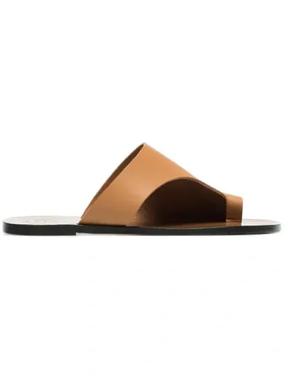 Atp Atelier Brown Rosa Cut Out Leather Sandals