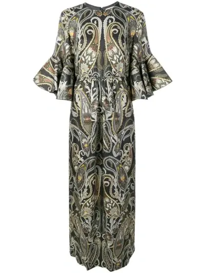 Chloé Lurex Paisley Dress In Black