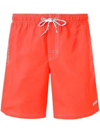 Msgm X Sundek Swim Shorts In Orange