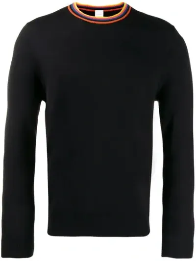 Paul Smith Contrast Neck Sweater In Black