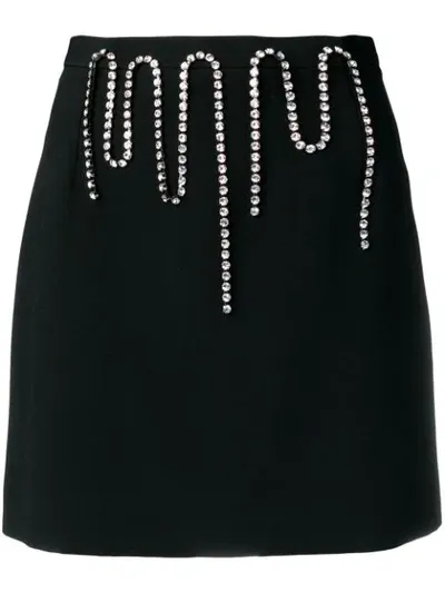 Christopher Kane Crystal-embellished Crepe Mini Skirt In Black