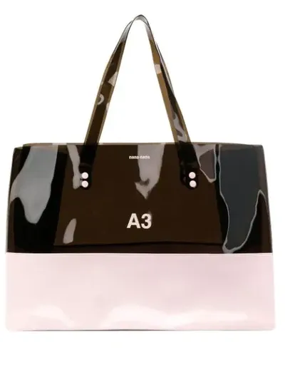 Nana-nana A4 Colour Block Tote In Black