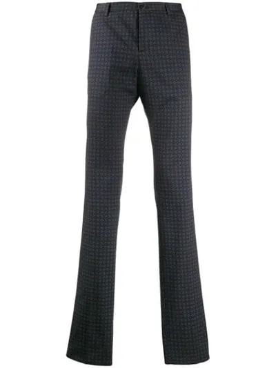 Etro All-over Motif Trousers In Blue