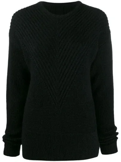 Rick Owens Ribbed Knit Jumper In Black