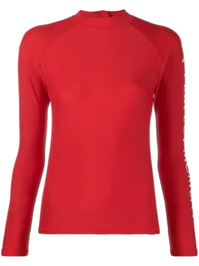 Perfect Moment Stretch Rash Vest In Red