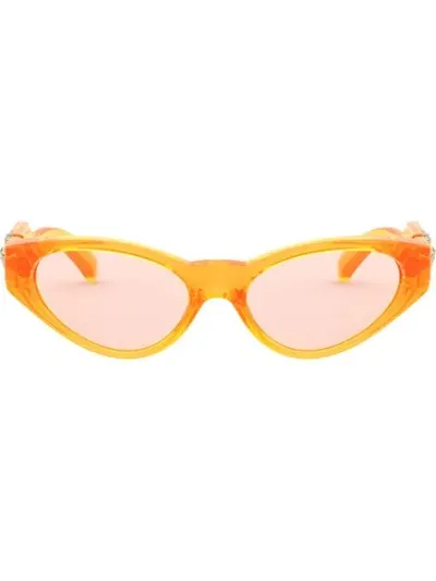 Versace Oval Frame Glasses In Orange