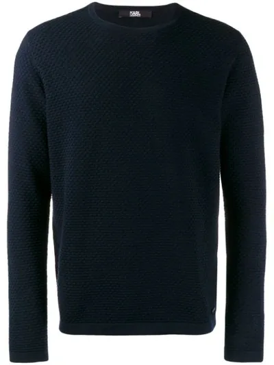 Karl Lagerfeld Structured Pattern Jumper In Blue