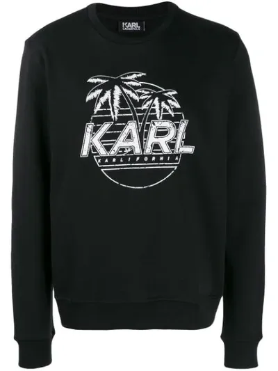 Karl Lagerfeld Printed Sweatshirt In Black