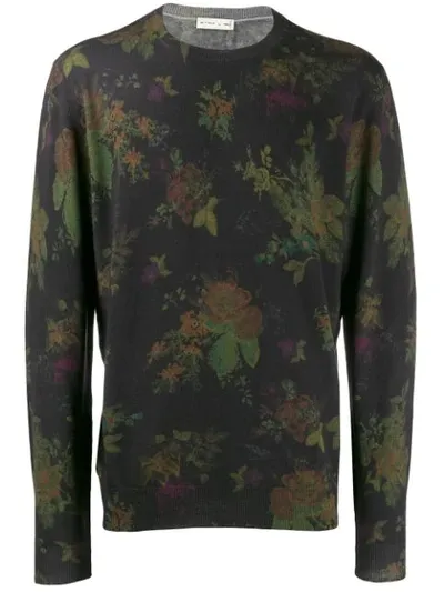 Etro Floral-print Jumper In Black