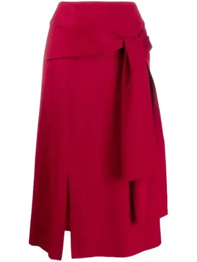 Joseph Straight-fit Midi Skirt In Red