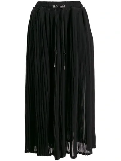 Diesel Pleated Cropped Trousers In Black