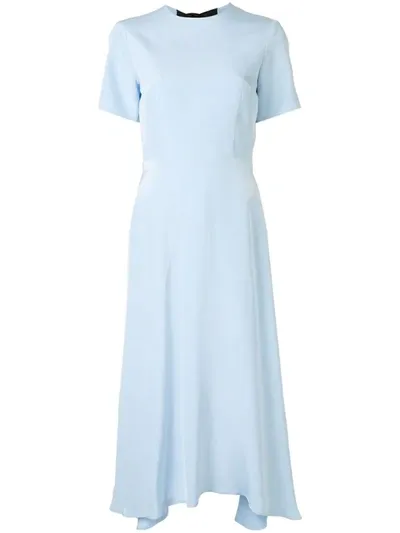 Macgraw Bow Tie Silk Faille Dress In Blue