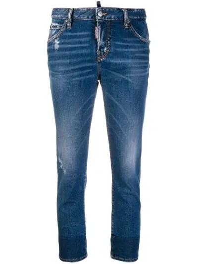 Dsquared2 Cool Girl Cropped Jeans In Blue