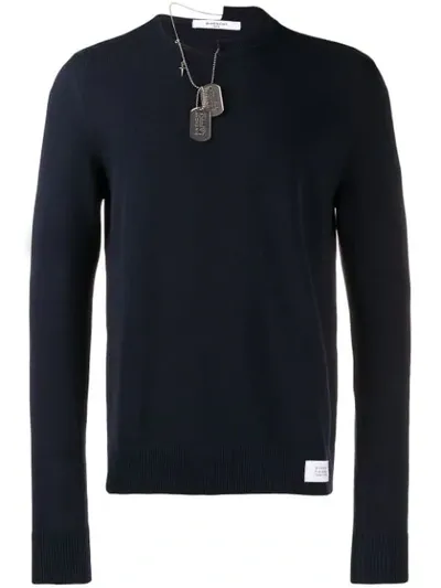 Givenchy Pullover Mit Erkennungsmarke In Blue