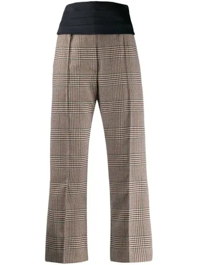 Mm6 Maison Margiela Check Print Culottes In Neutrals