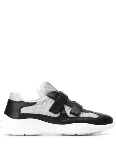 Prada Touch Strap Sneakers In Grey