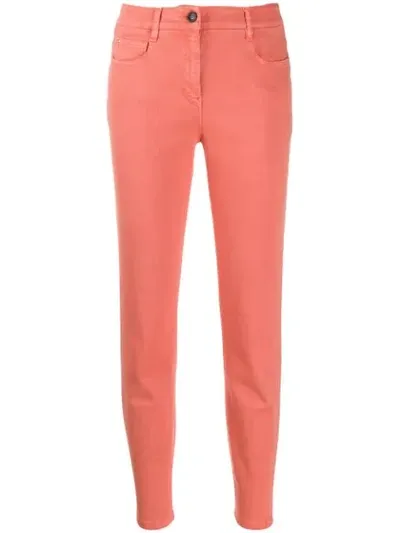 Peserico Cropped Skinny Jeans In Orange