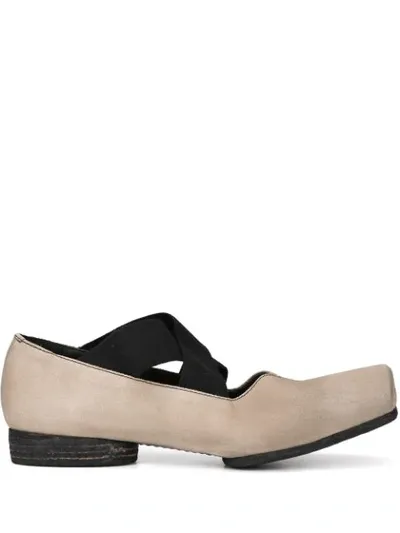 Uma Wang Cross Strap Ballerina Shoes In Grey