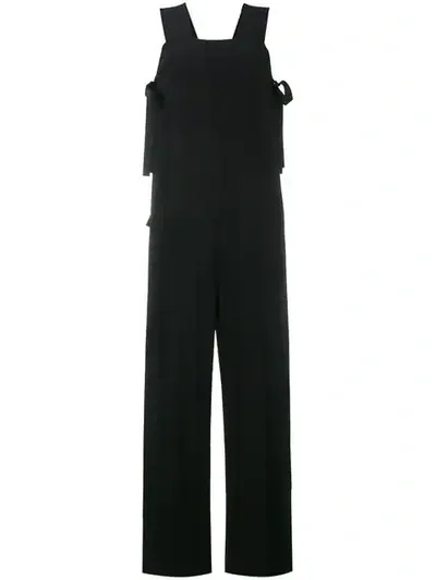 Helmut Lang Woman Crepe De Chine Jumpsuit Black